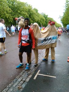 DLS London Marathon runner Jaisal post-race.